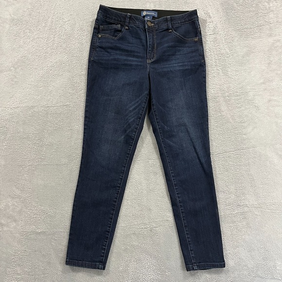 Democracy Jeans Womens 10 Dark Wash Ab Solution Jegging Skinny Denim‎ Whisker - Picture 1 of 10